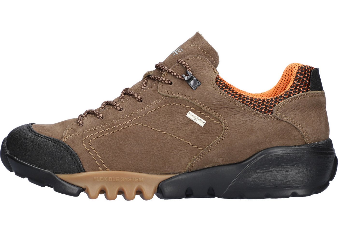 Waldläufer H-Fritz Trekkingschuh Freizeitschuh, Outdoorschuh, Sneaker mit TEX-Ausstattung, H-Weite (braun/orange)