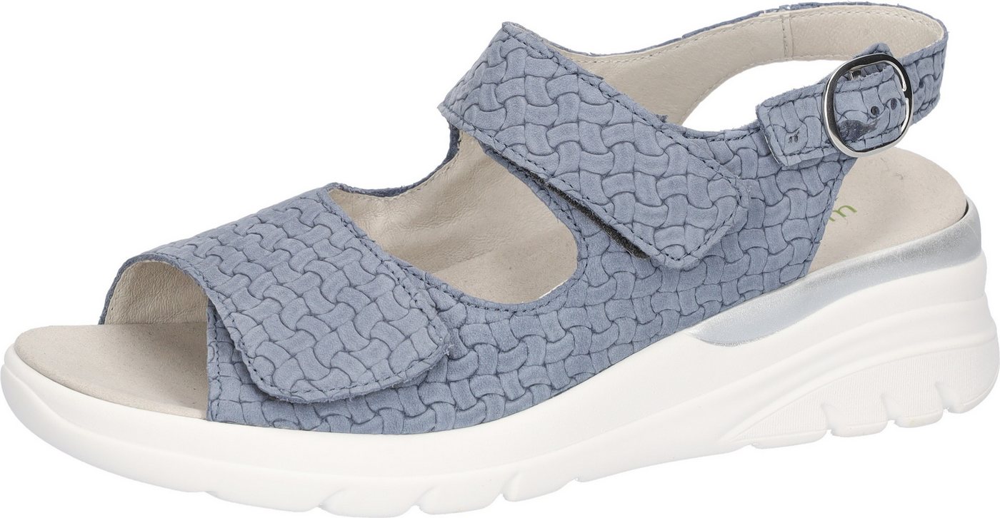 Waldläufer H-IVY Keilsandalette Sommerschuh, Klettsandale, Bequemschuh in Komfortweite H (sehr weit) (blau)