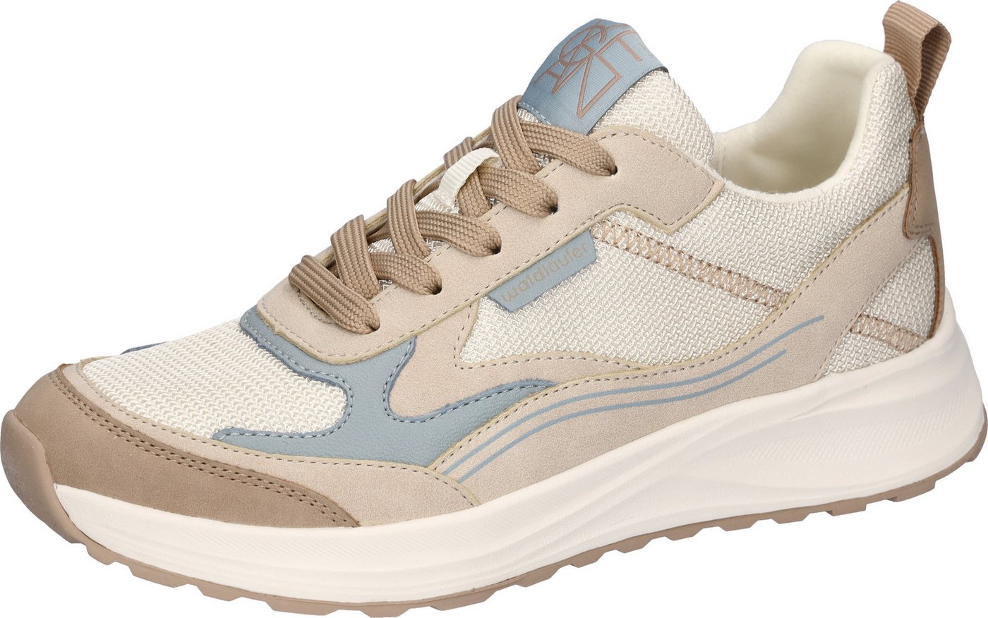 Waldläufer H-LAILA Sneaker Keilsneaker, Komfortschuh in veganer Verarbeitung, H-Weite (beige/blau)