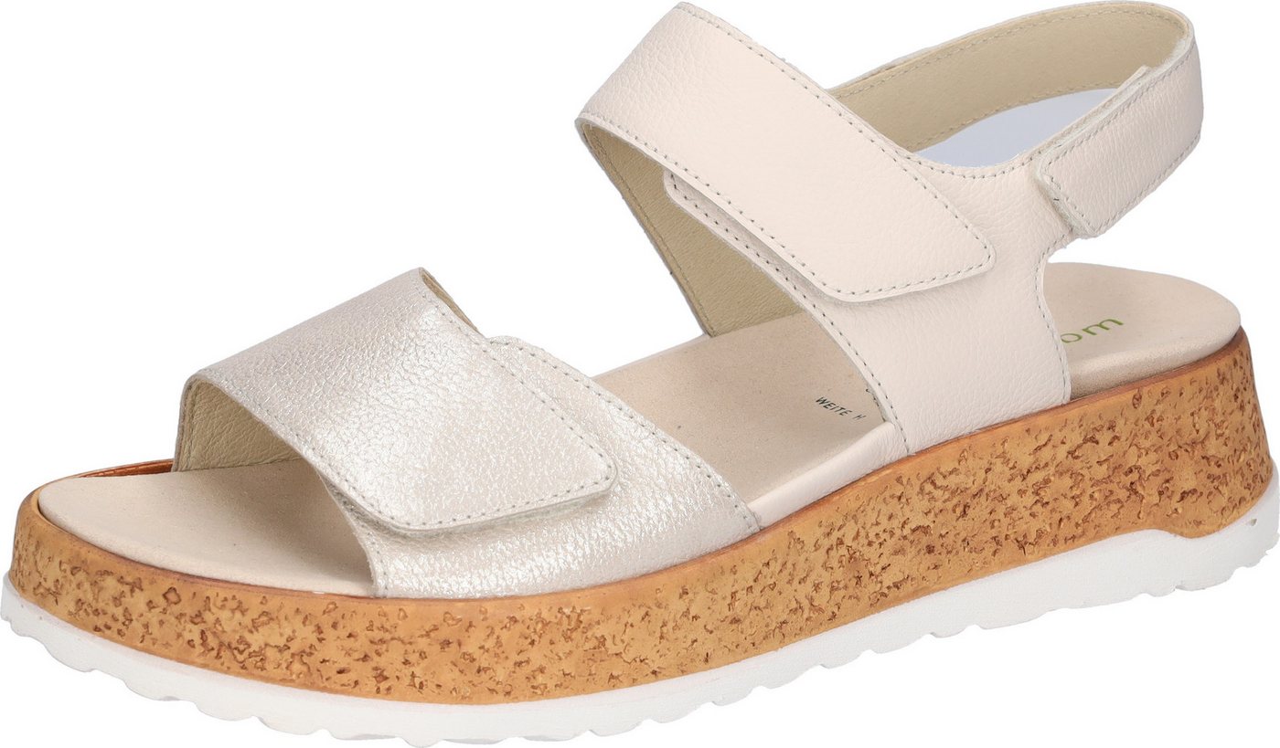 Waldläufer H-LIBBY Plateausandale Sommerschuh, Sandalette, Bequemschuh mit Klettverschlüsse, H-Weite (silber/weiß)