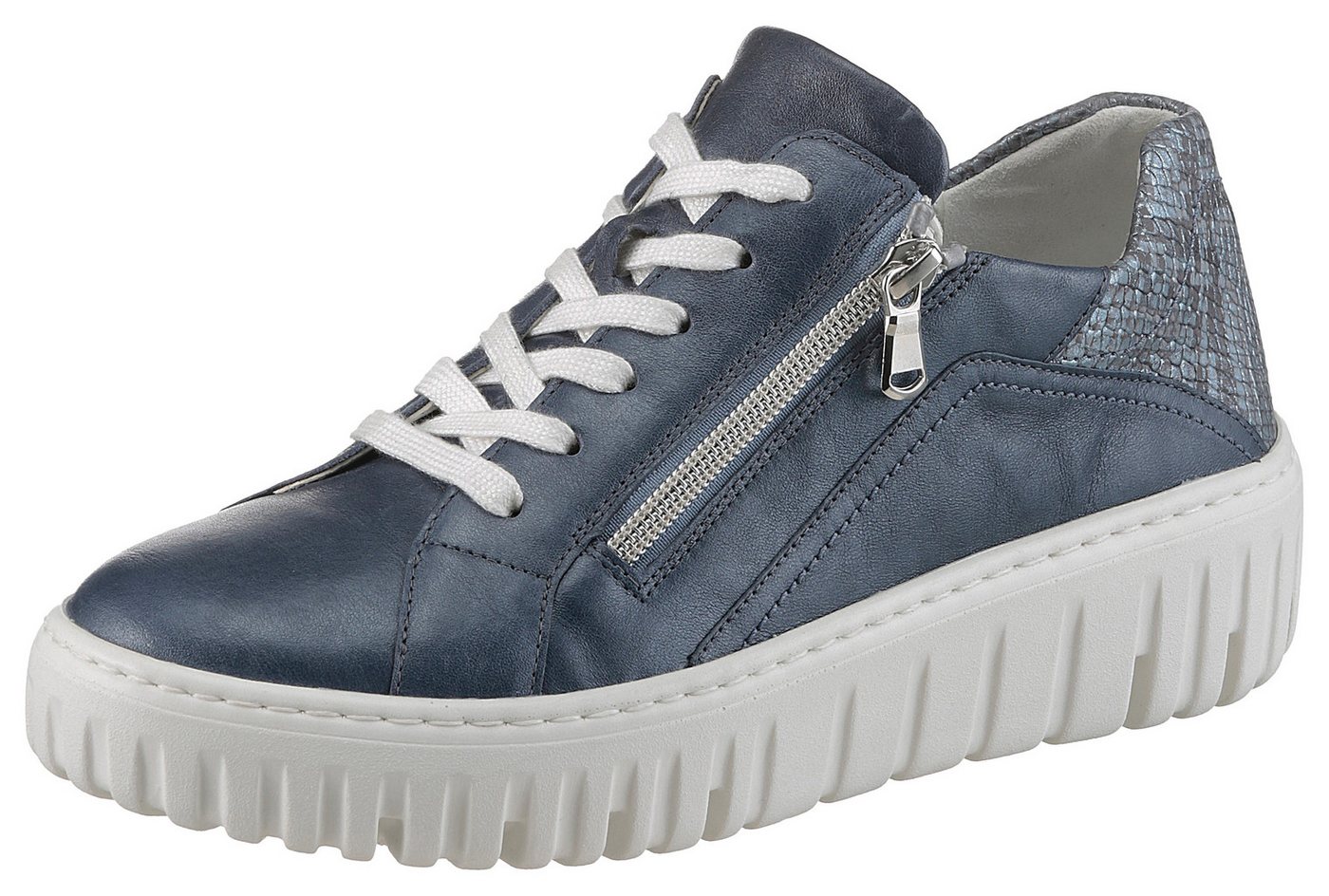 Waldläufer H-LIVIA Plateausneaker, Schnürer, Halbschuh, Freizeitschuh mit Außen-Reißverschluss