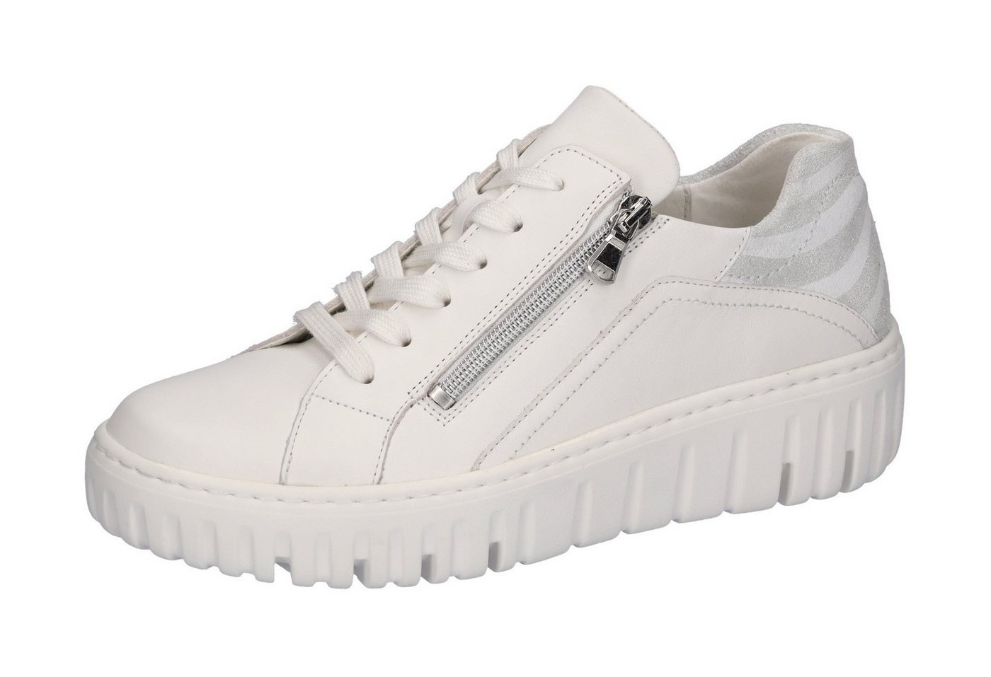 Waldläufer Plateausneaker, Schnürer, Halbschuh, Freizeitschuh mit Außen-Reißverschluss