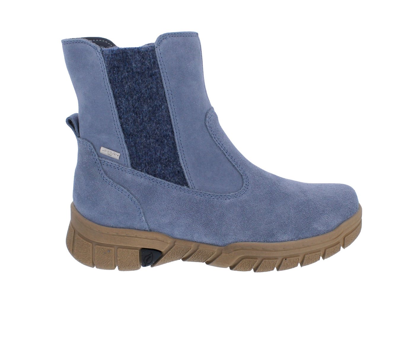 Waldläufer H-Lumi Bootie 904981-195-206 in Jeans Velourleder mit Waldl Reißverschlussstiefel