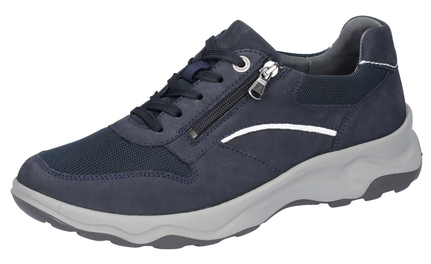 Waldläufer H-MAX Sneaker, Schnürschuh, Halbschuh mit zusätzlichem Reißverschluss, H-Weite (blau)