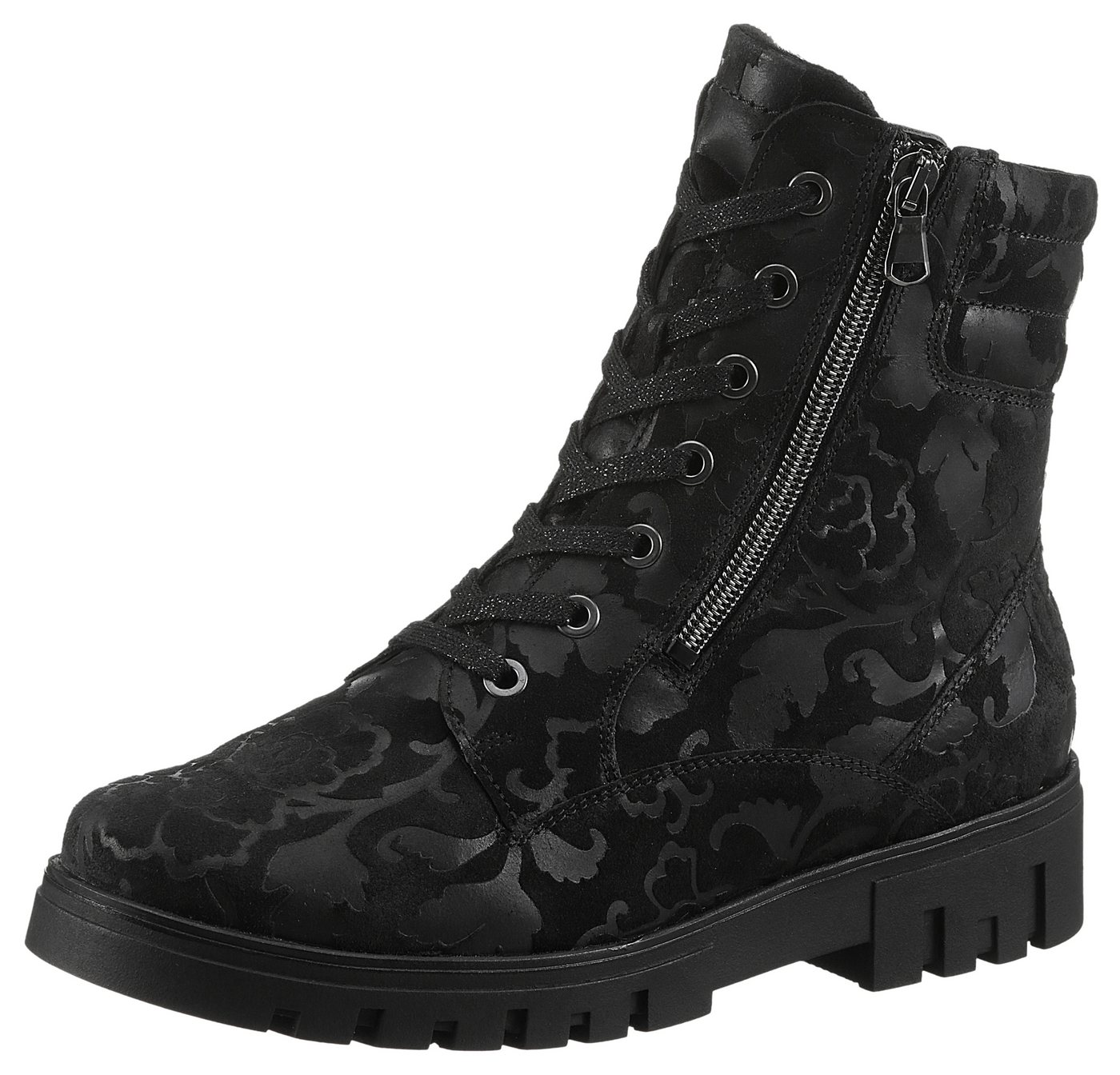 Waldläufer H-SERENA Schnürstiefelette Schnürboots, Profilsohle, Blockabsatz, in Komfortweite H (sehr weit)