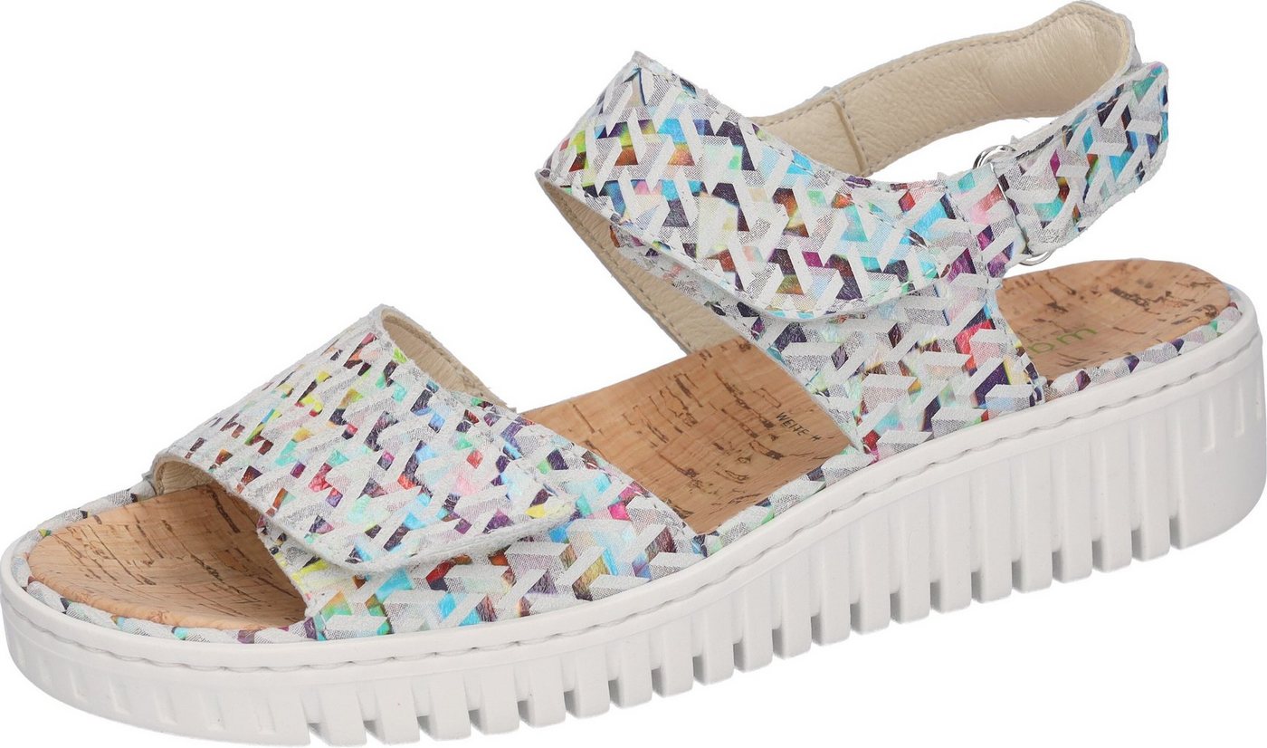 Waldläufer H-Willow Keilsandalette Sommerschuh, Sandale, Klettschuh mit Kork-Fußbett, Weite H (bunt)