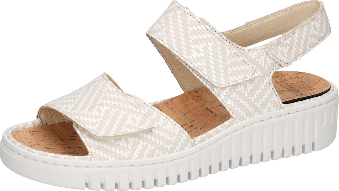 Waldläufer H-Willow Keilsandalette Sommerschuh, Sandale, Klettschuh mit Kork-Fußbett, Weite H (beige)