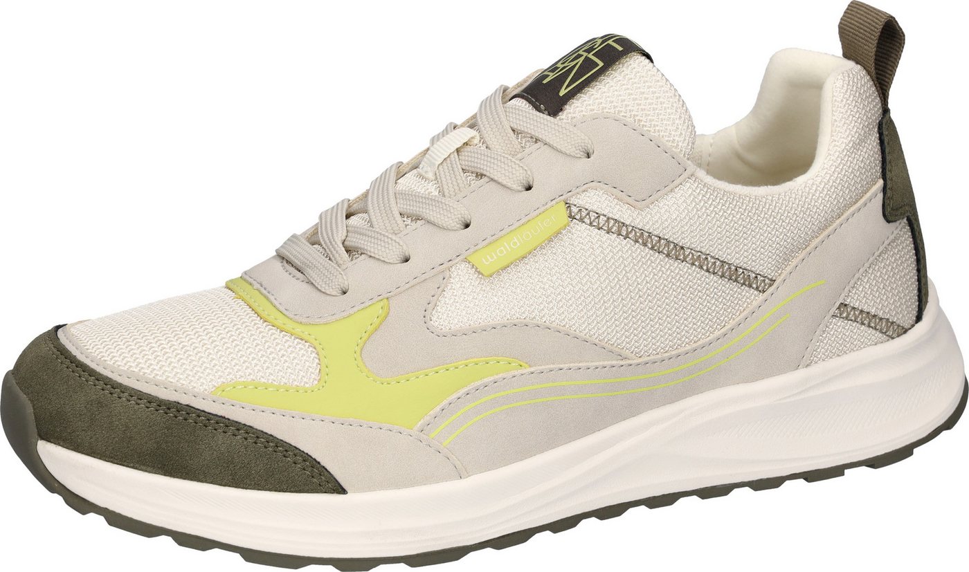 Waldläufer H_LEO Sneaker Bequemschuh, Schnürschuh in Komfortweite H (sehr weit) (beige/grün)