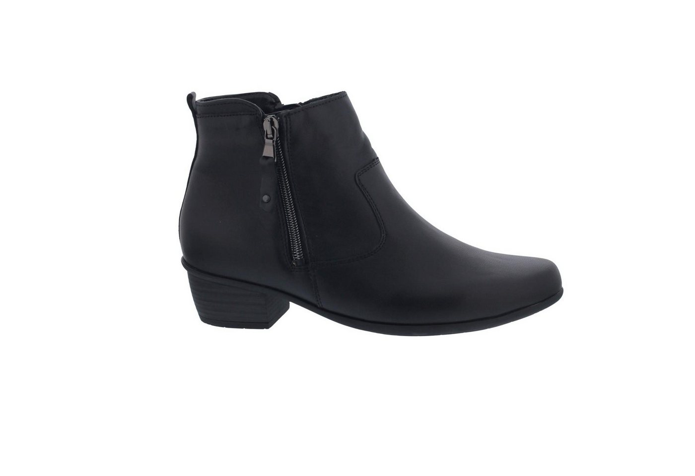 Waldläufer Haifi Stiefelette, Nappa (Glattleder), Schwarz, Reißverschl Reißverschlussstiefel