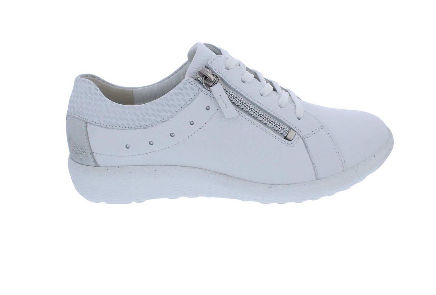 Waldläufer Halbschuh K-Ira 634002-317-663, Hirschleder, Weiß-Silber, W Schnürschuh