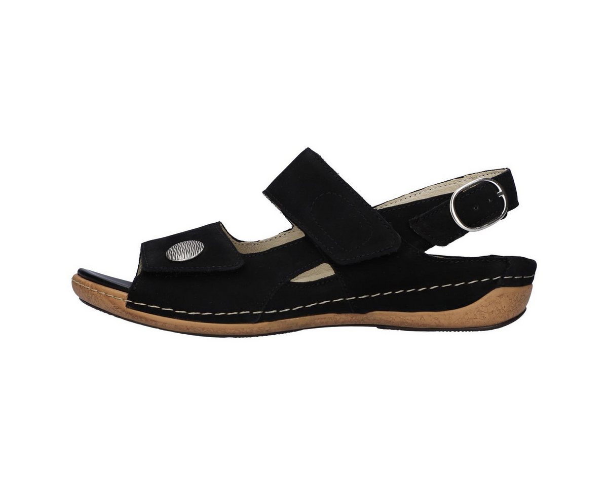 Waldläufer Heliett Sandale (1-tlg) Sandalen - Herausnehmbares Fußbett, Aus hochwertigem Nubukleder (schwarz)