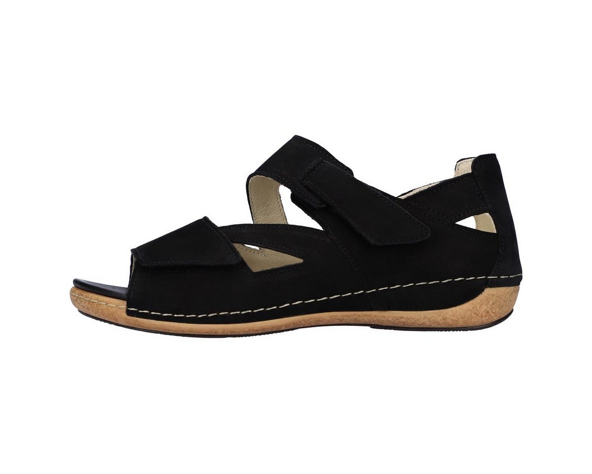 Waldläufer Heliett Sandale (1-tlg) Sandalen - Herausnehmbares Fußbett, Aus hochwertigem Nubukleder (schwarz)