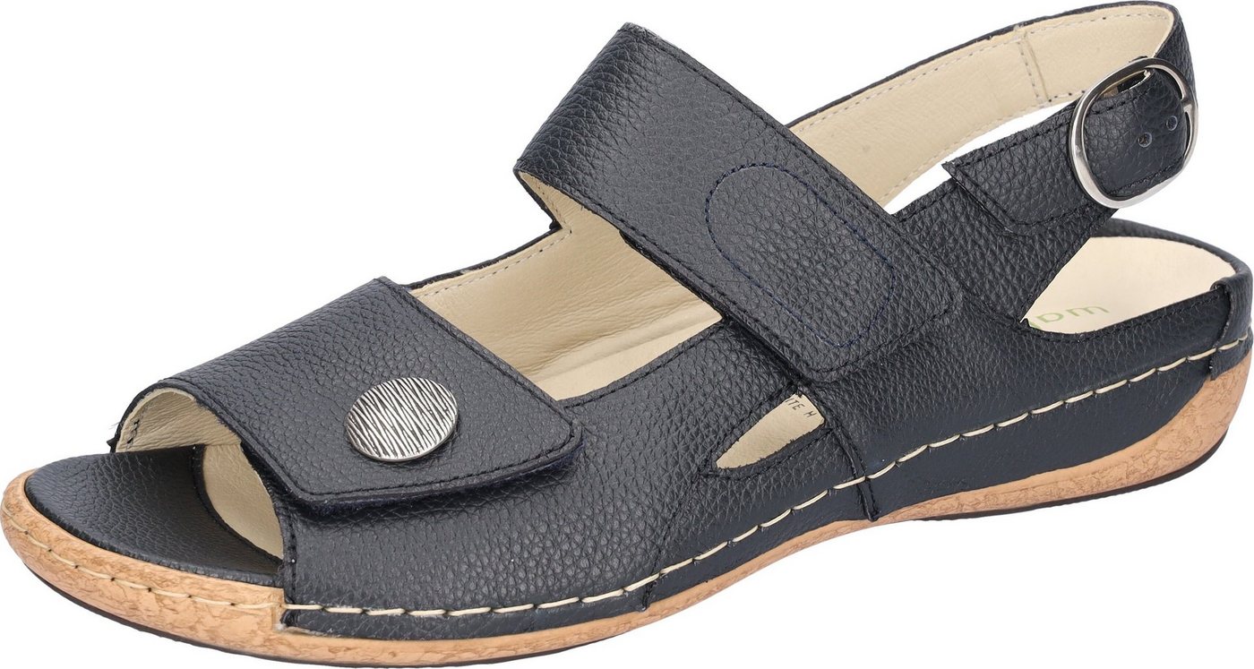 Waldläufer HELIETT Sandale, Sommerschuh, Sandalette, Keilabsatz, mit Klettverschlüssen, H-Weite (blau)