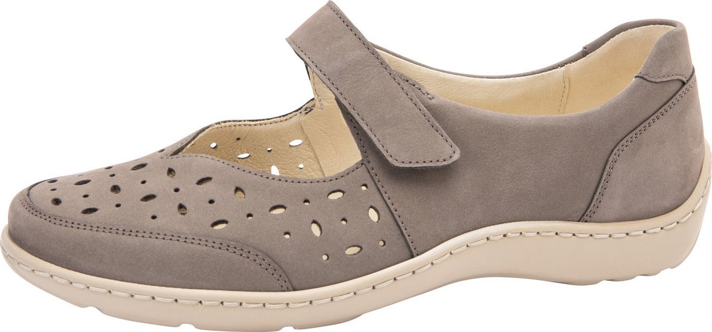 Waldläufer HENNI Ballerina Klettschuh, Komfortschuh mit Perforation, H-Weite (beige)
