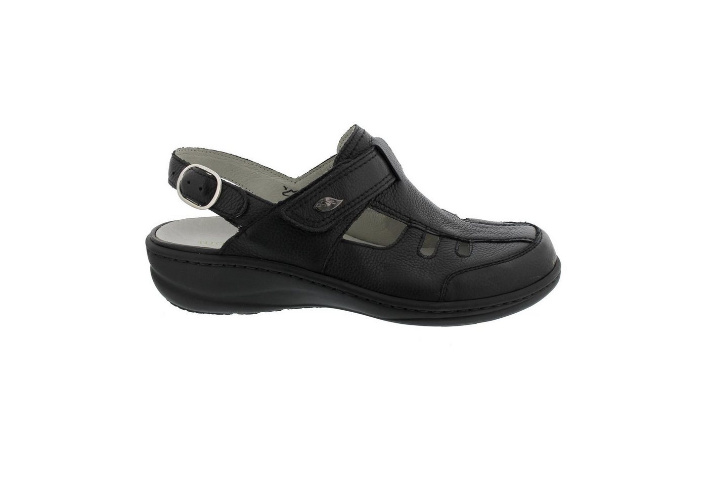 Waldläufer Heria, Clog, Pigalle (Glattleder), schwarz, Klettverschluss Clog
