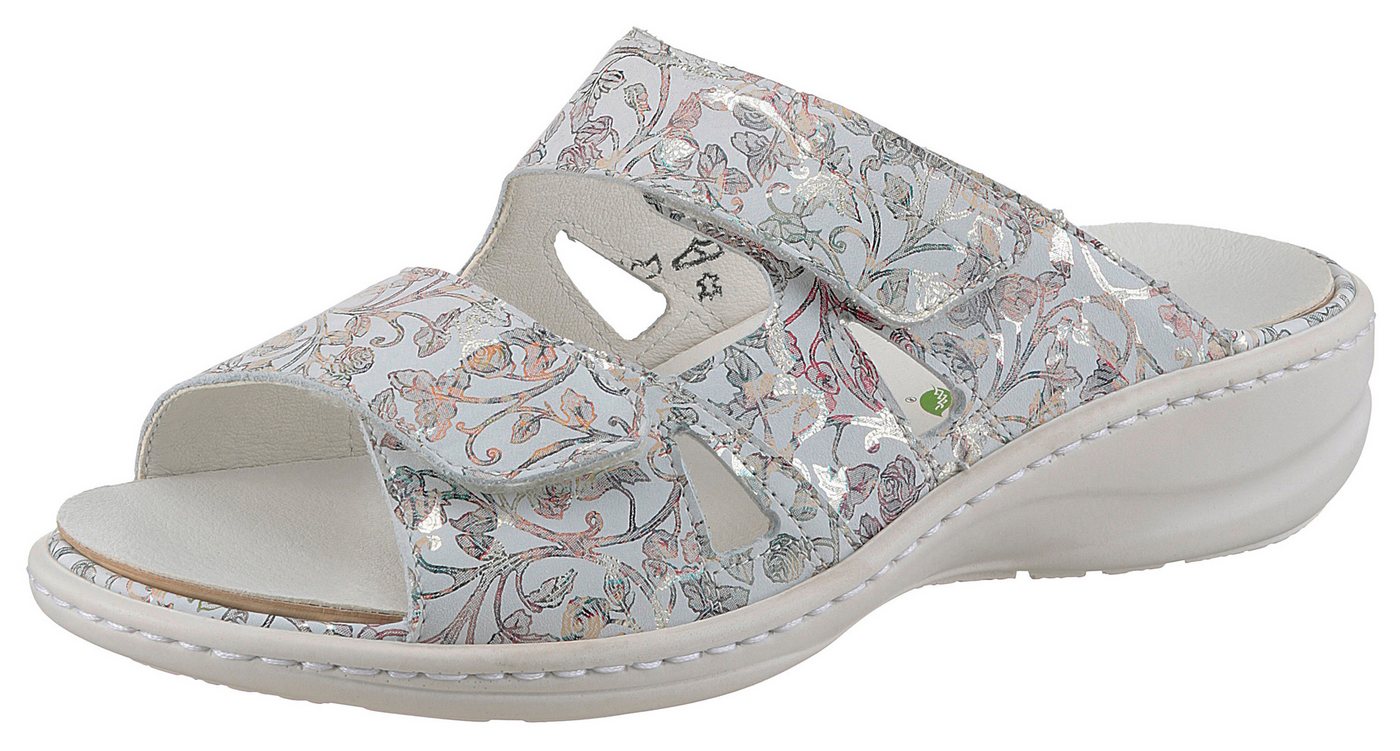 Waldläufer HERIA Pantolette Sommerschuh, Komfortschuh, Hausschuh in Weite H, mit Klettverschlüsse