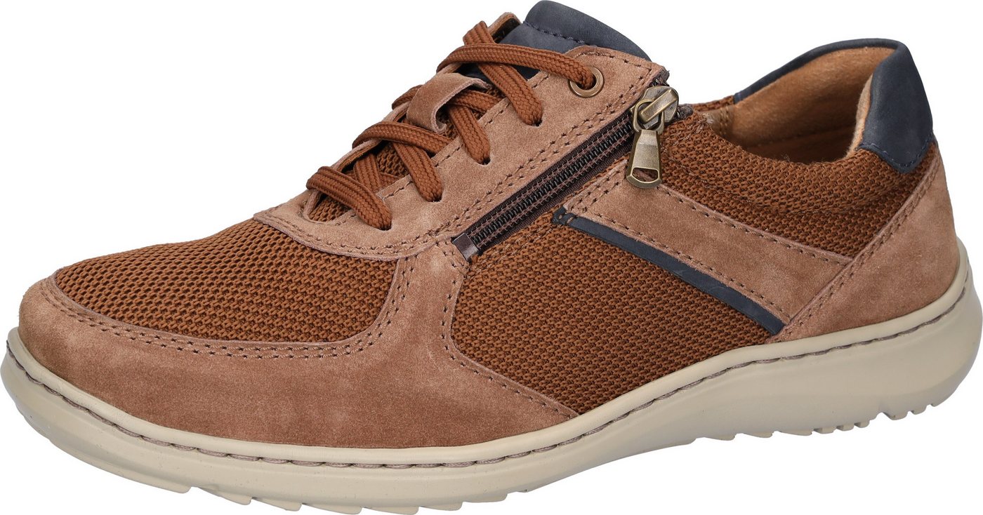 Waldläufer HERWIG Sneaker Komfortschuh, Bequemschuh, Schnürschuh in Komfortweite H (sehr weit) (blau/braun)