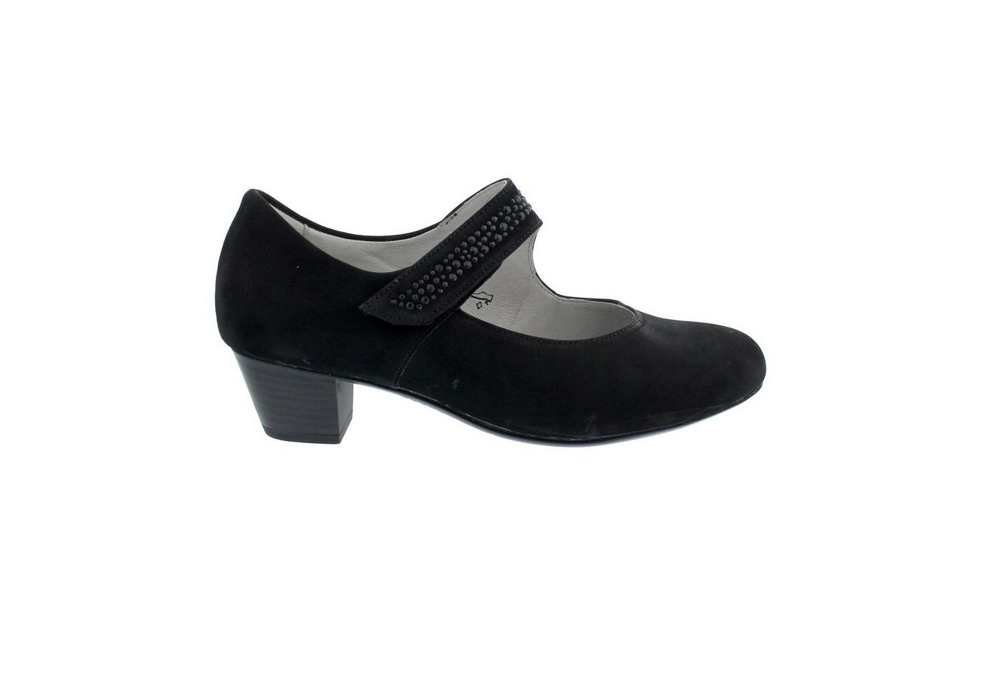 Waldläufer Hilaria Pumps, Nubuk, schwarz, Weite H, Klettverschluss 358 Pumps