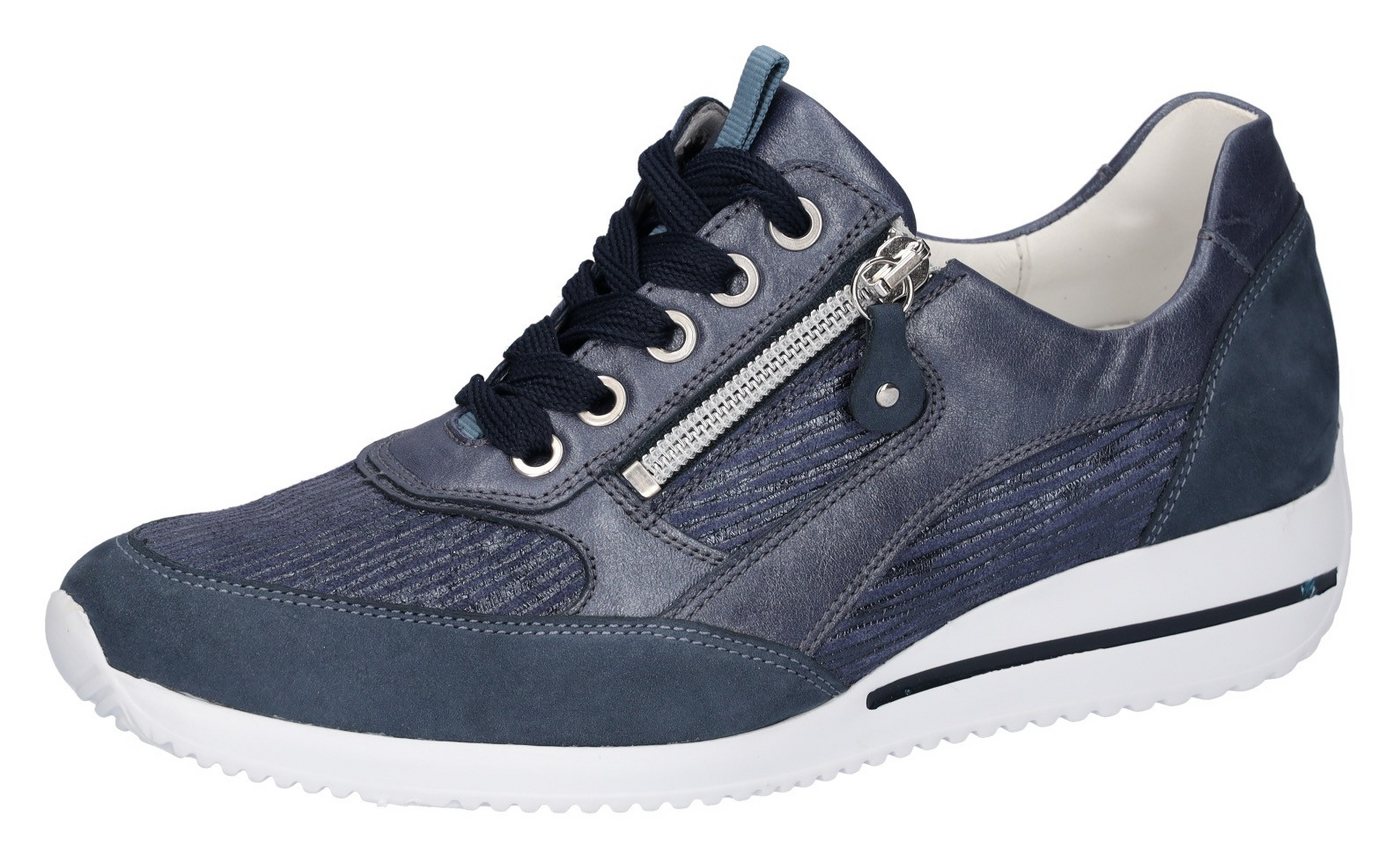 Waldläufer Keilsneaker, Halbschuh, Schnürschuh, Komfortschuh mit Reißverschluss (blau)