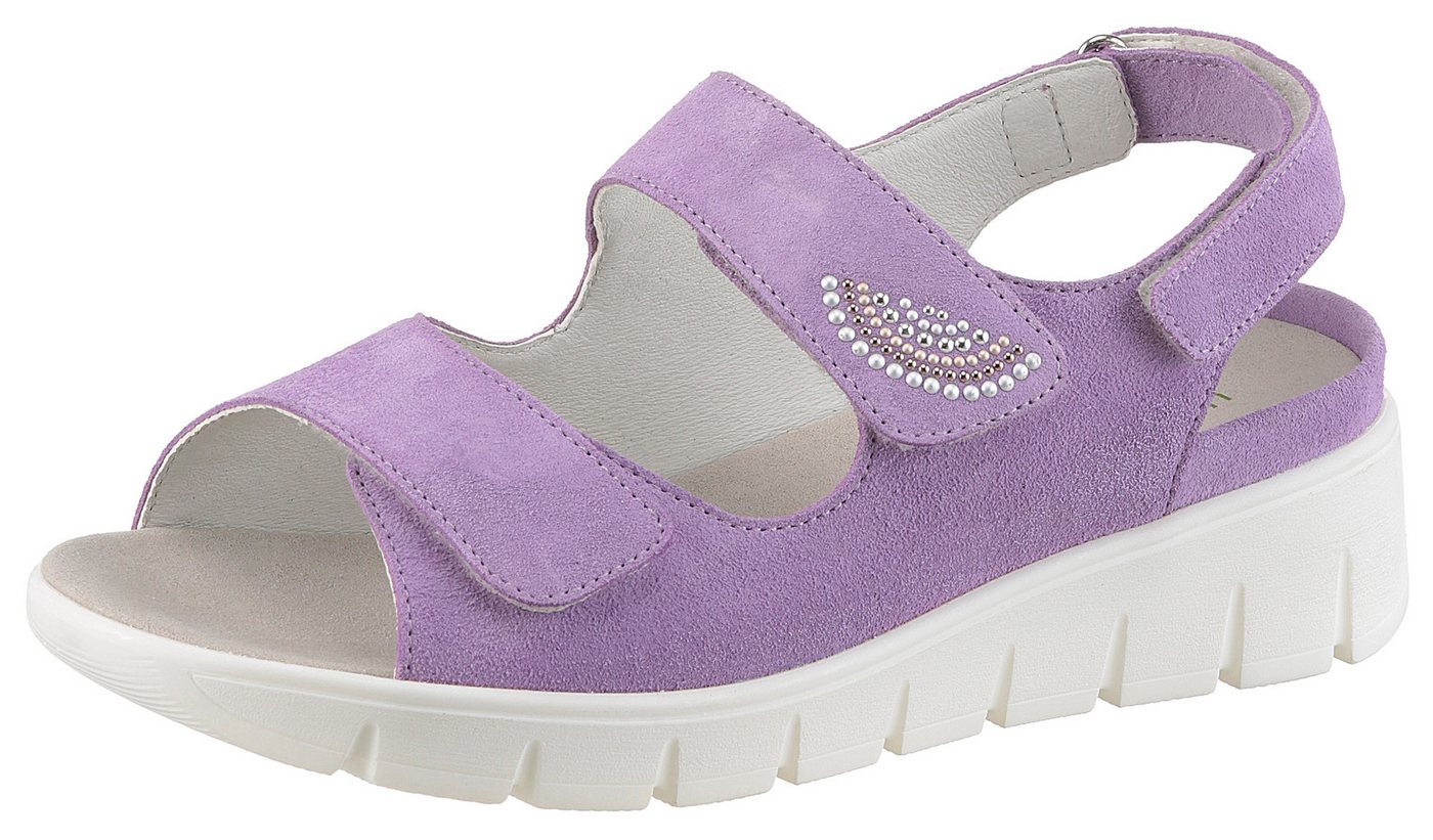 Waldläufer K-Adea Keilsandalette, Sommerschuh, Sandale, Keilabsatz, mit Klettverschlüssen, K-Weite (flieder)