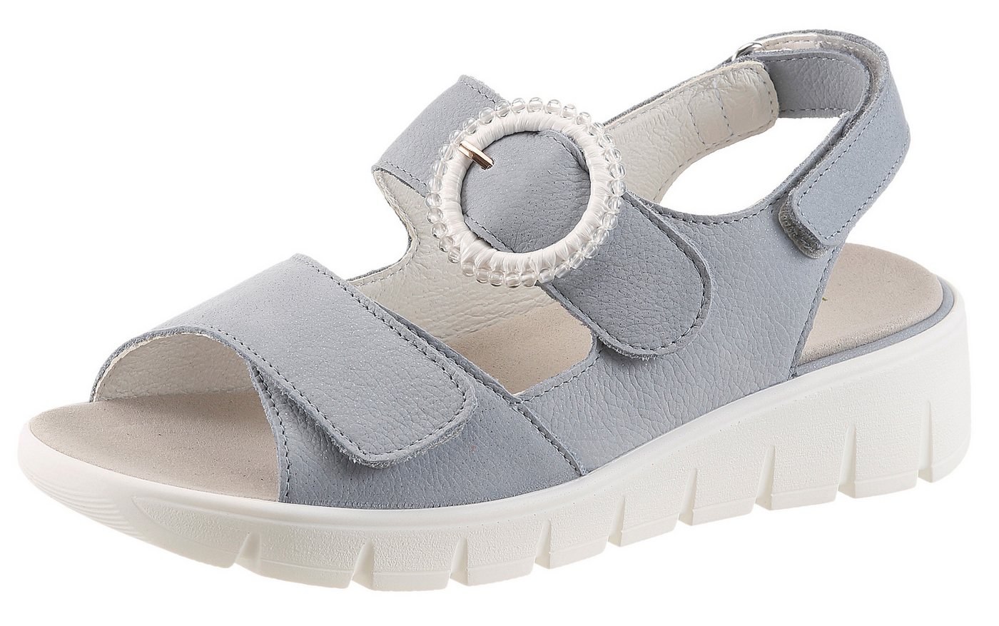 Waldläufer K-ADEA Sandale Sommerschuh, Keilsandalette mit Klettverschlüssen, K-Weite