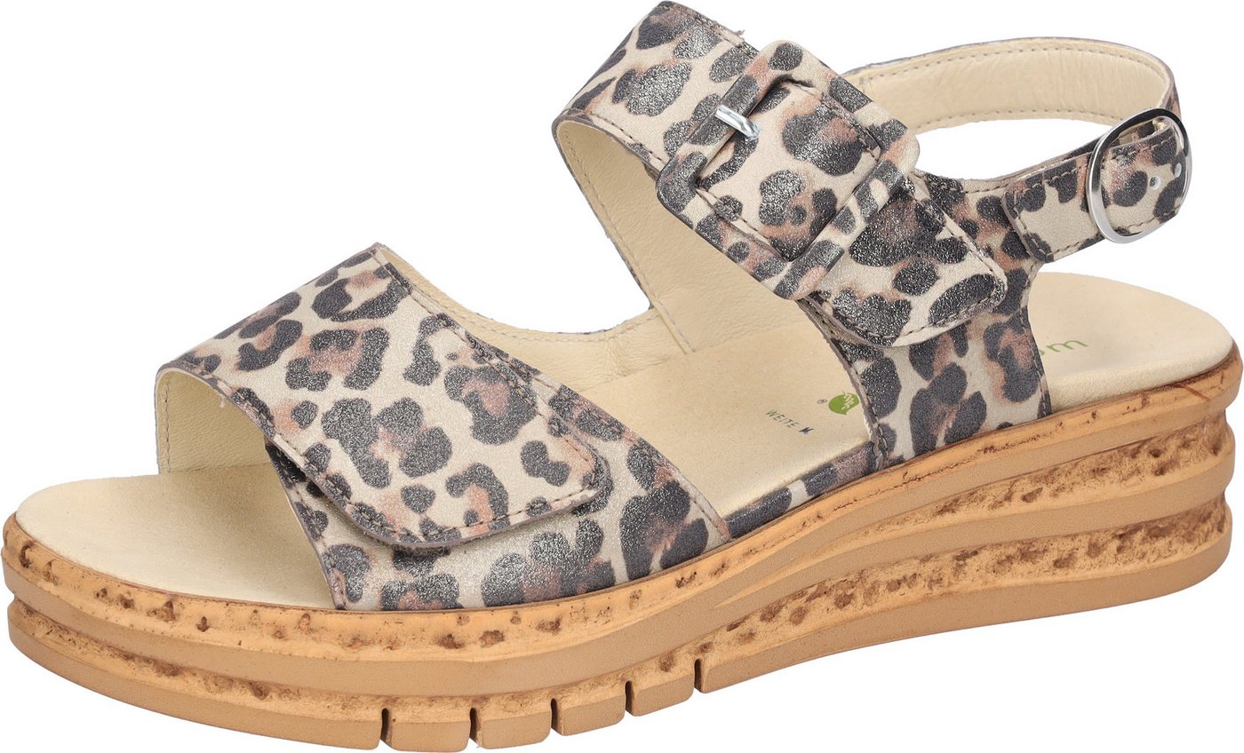 Waldläufer K-ARLENE Plateausandaletten Sommerschuh, Klettsandale in Extraweite K für den kräftigen Fuß (beige)