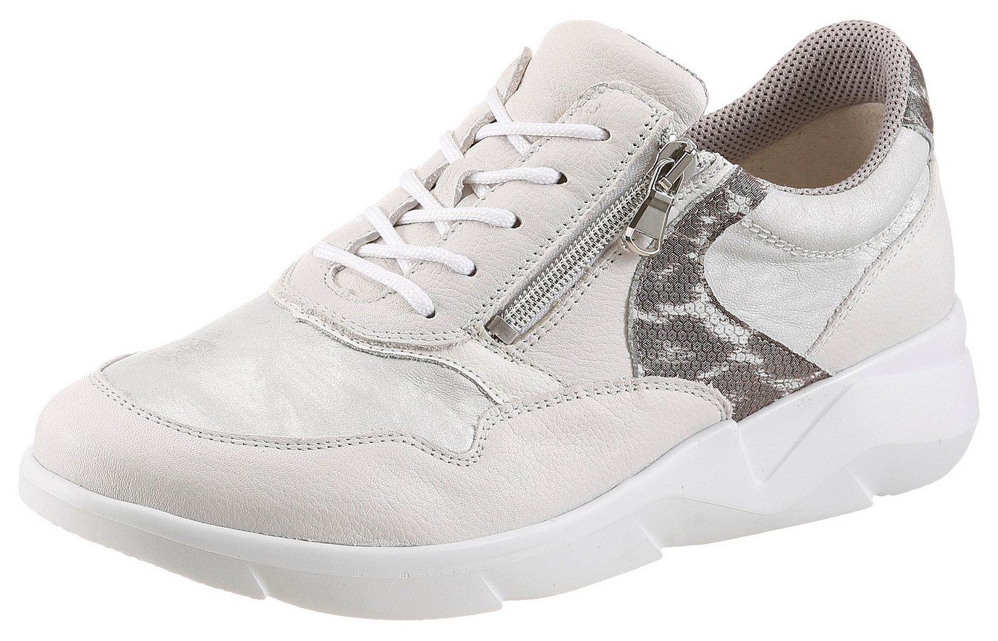 Waldläufer K-FUNKY Sneaker Schnürschuh, Komfortschuh mit seitlichem Reißverschluss, K-Weite