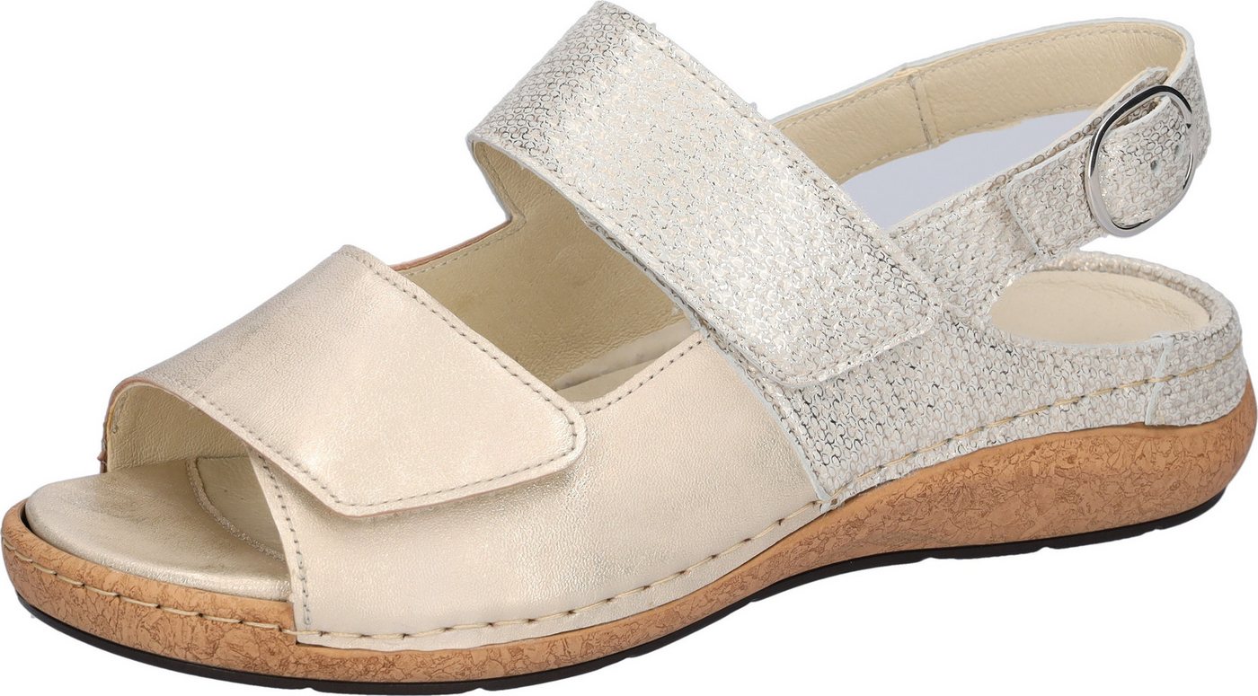 Waldläufer K-HELIETT Sandale Sommerschuh, Keilsandalette, Metallic-Look, in Extraweite K