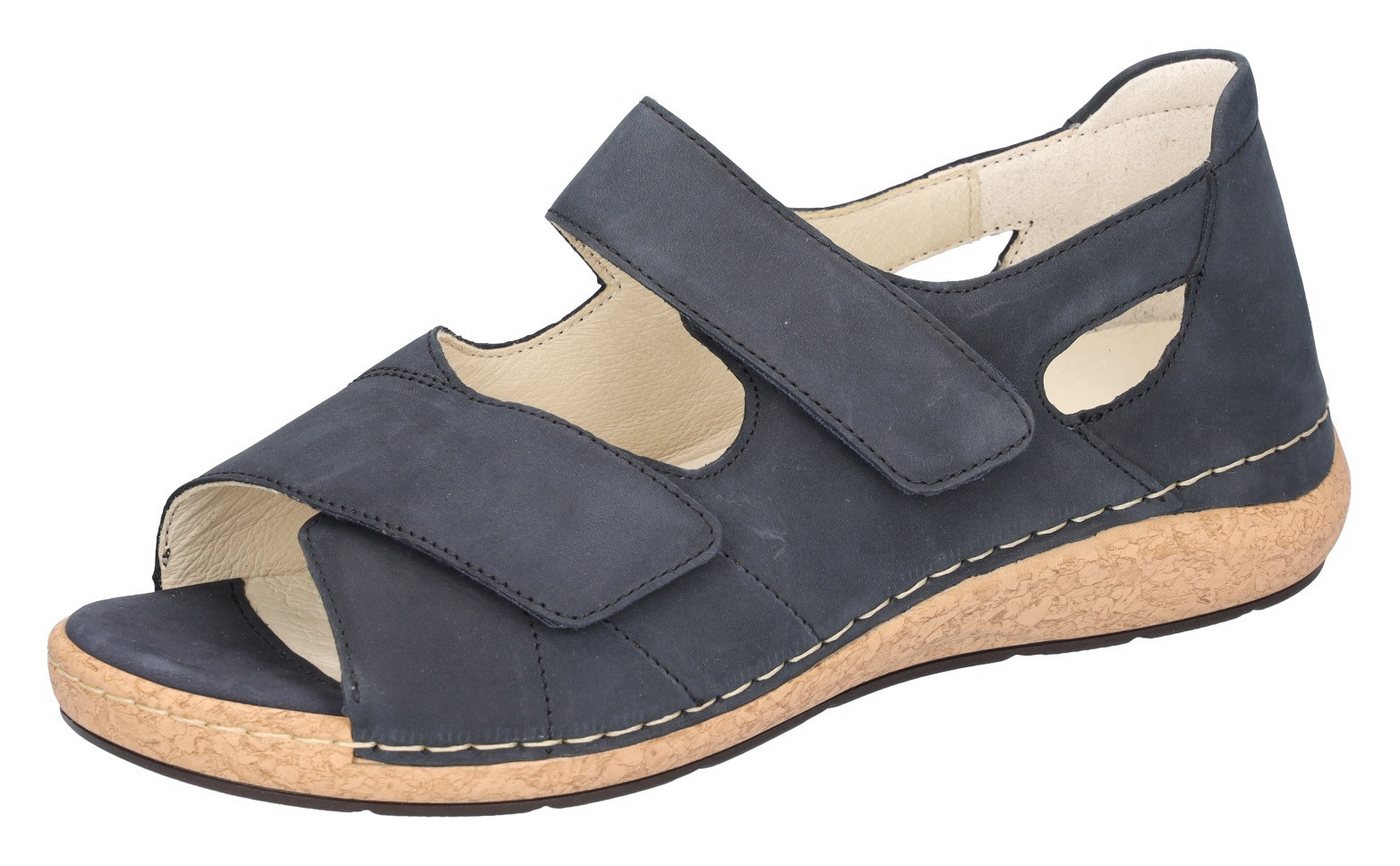Waldläufer K-Heliett Sandale, Sommerschuh, Sandalette, Keilabsatz, in Komfortweite K (extraweit) (blau)