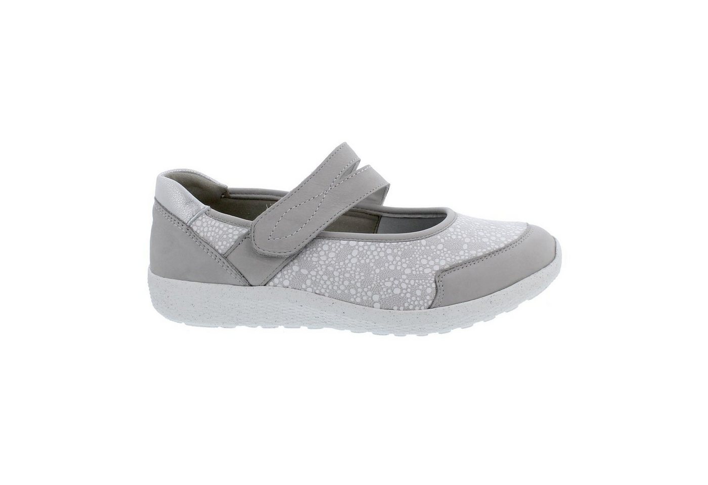 Waldläufer K-Ira Klett-Ballerina 634K31-302-013, Nubuk / Stretch, ceme Klettschuh