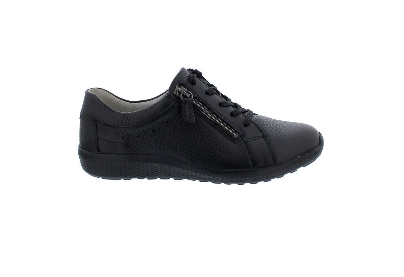 Waldläufer K-IRA Sneaker, Hirsch-Leder, Schwarz, Weite K 634002-199-00 Schnürschuh