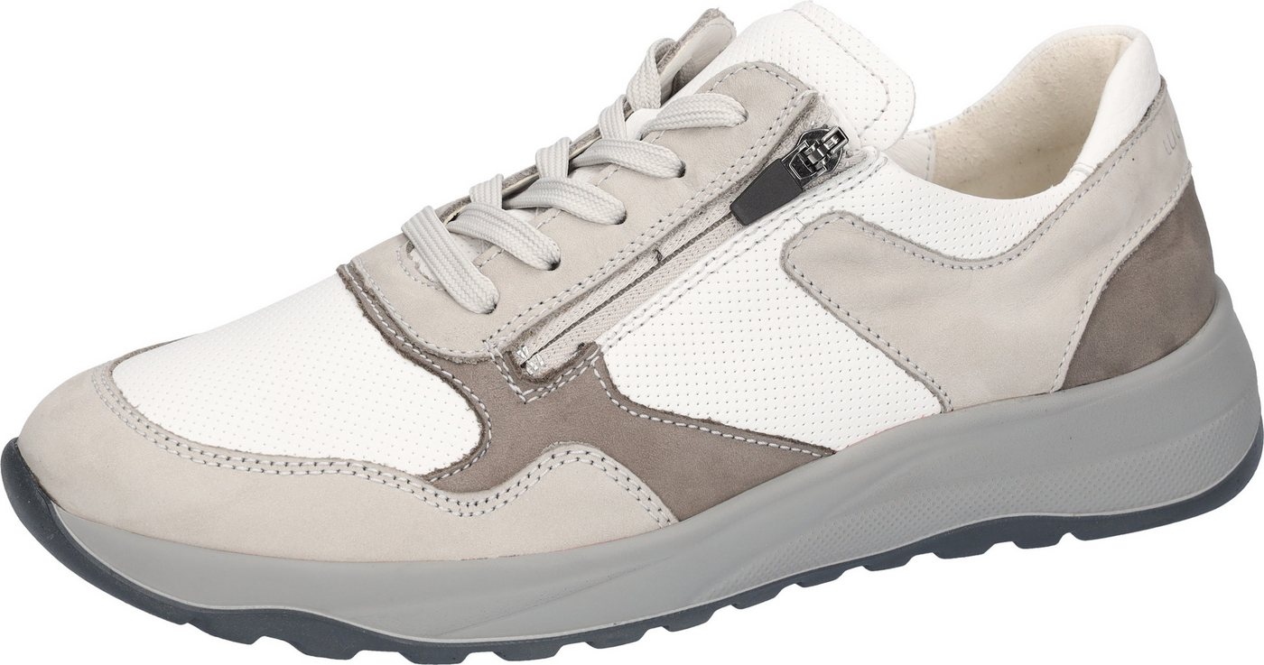 Waldläufer K-JOHN Sneaker Schnürschuh, Bequemschuh, H-Weite, mit seitlichem Reißverschluss (grau/weiß)