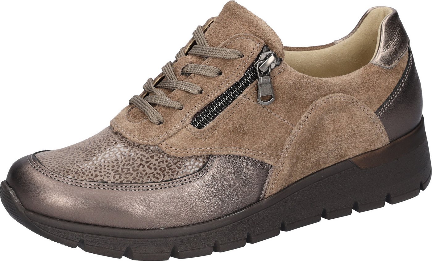 Waldläufer K-RAMONA Schnürschuh Komfortschuh, Bequemschuh Sneaker in extrabreiter K-Weite, Orthotritt (beige/braun)