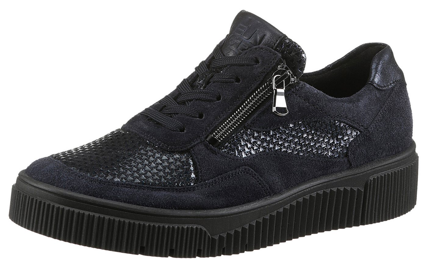 Waldläufer K-SANSA-Soft Plateausneaker Komfortschuh, Bequemschuh, Schnürschuh in Extraweite K, Metallic-Optik
