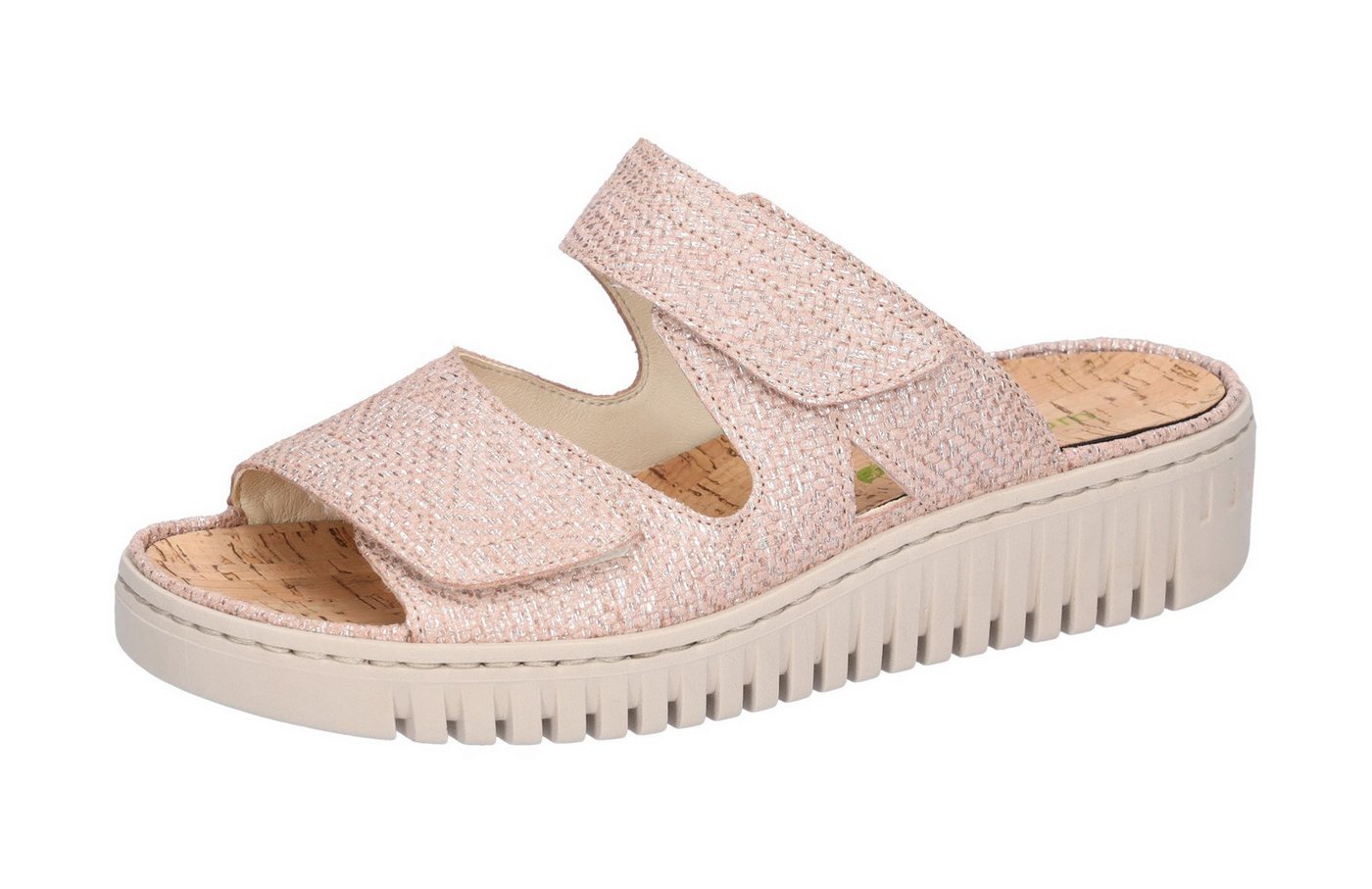 Waldläufer K-VALERIE Pantolette, Sommerschuh, Strandschuh, Hausschuh mit Klettverschlüssen, K-Weite