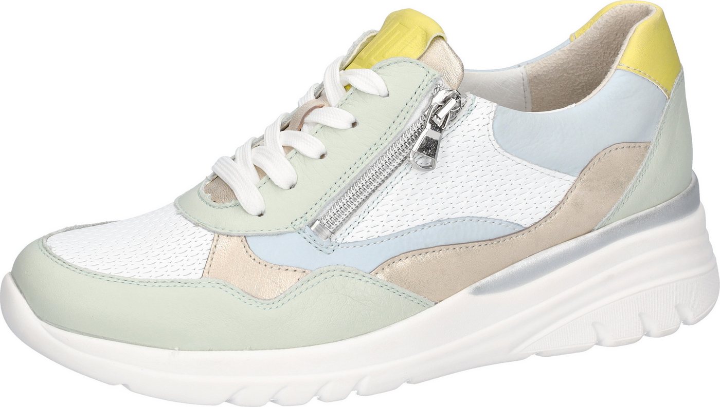 Waldläufer Keilsneaker Schnürschuh, Halbschuh, Freizeitschuh mit Reißverschluss (pastellfarben)