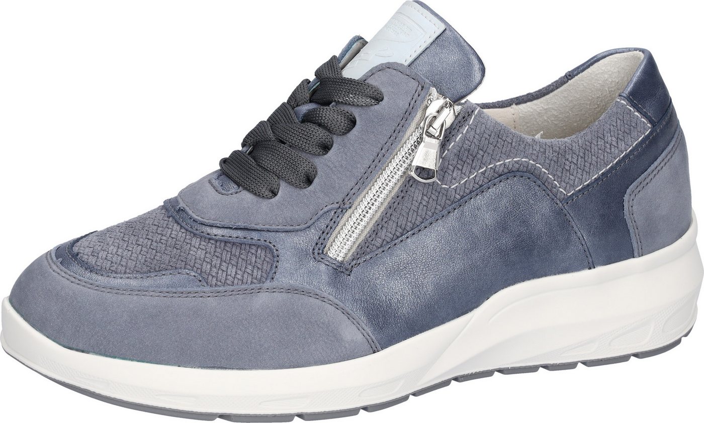 Waldläufer M-TONIA Schnürschuh Schnürschuh, Halbschuh, Komfortschuh mit Reißverschluss, M-Weite (blau)