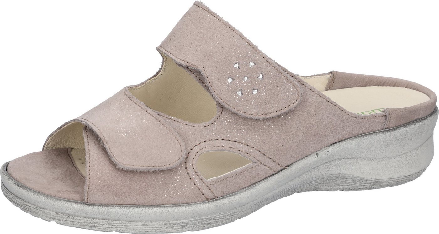 Waldläufer Merle Pantolette Hausschuh, Bequemschuh, Keilpantolette mit Klettverschlüssen, M-Weite