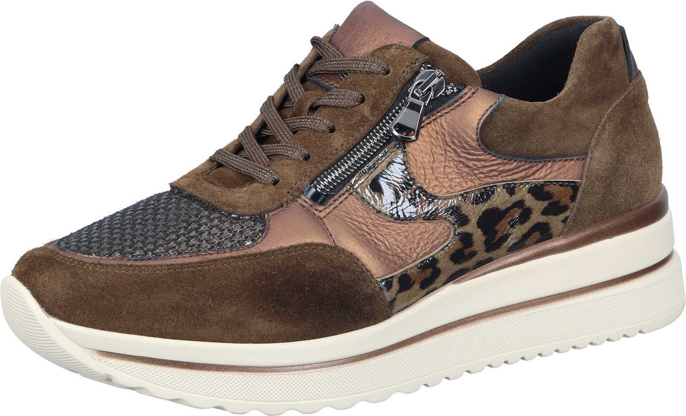 Waldläufer Schnürer Schnürschuh aus Stretch Material (braun)