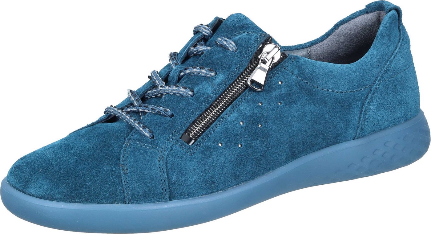 Waldläufer Schnürer Schnürschuh aus Veloursleder (blau)