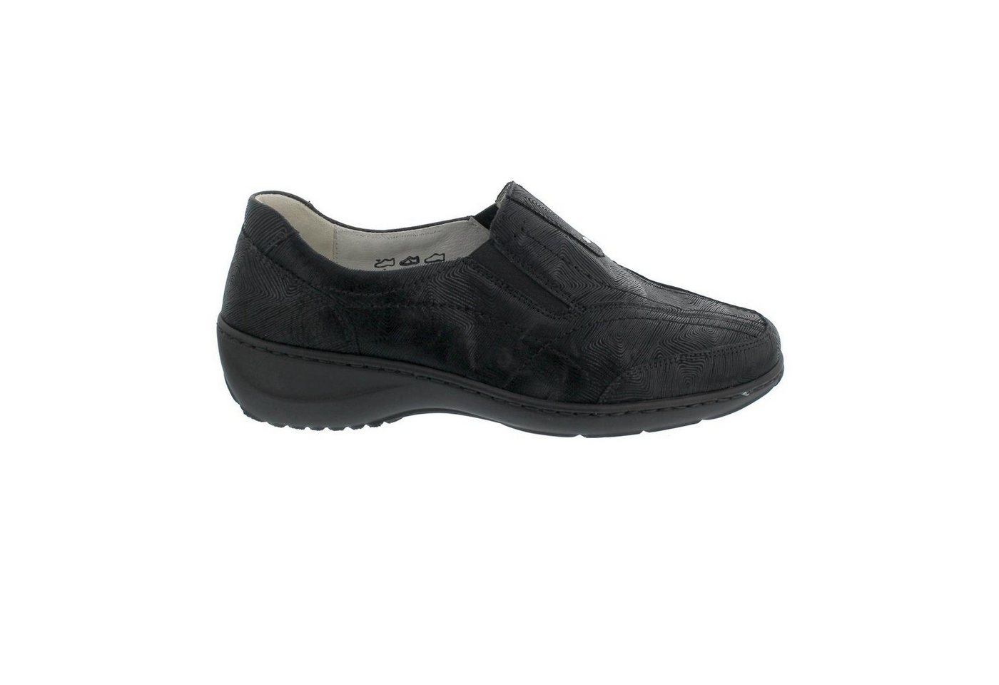 Waldläufer Slipper in Weite K Kya 607504-101-001, bedrucktes Nubuklede Slipper