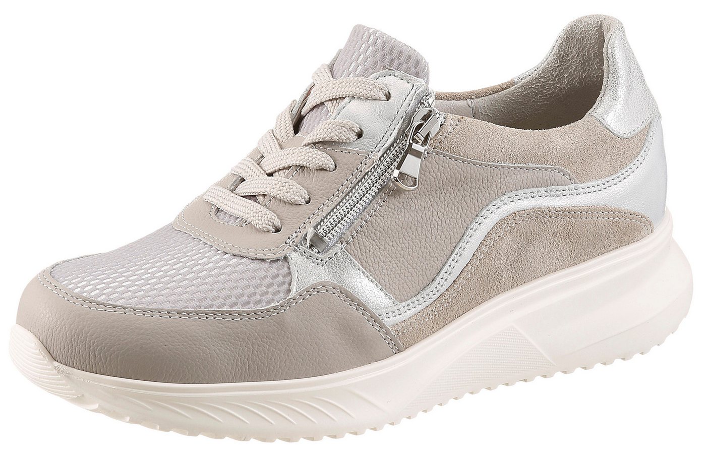 Waldläufer Sneaker Bequemschuh, Schnürschuh, Halbschuh mit Reißverschluss - Weite H