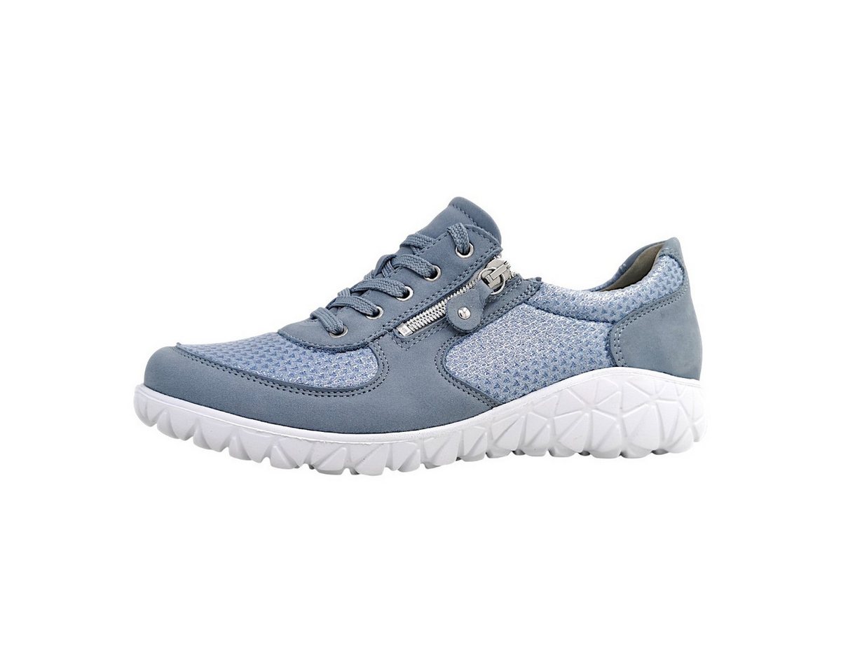 Waldläufer sportlicher Schnürer Schnürschuh (blau)