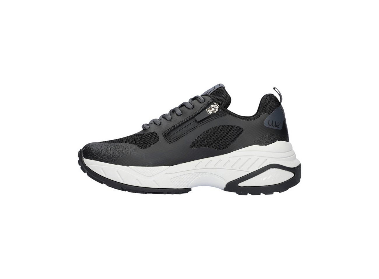 Waldläufer sportlicher Schnürer Schnürschuh (schwarz)