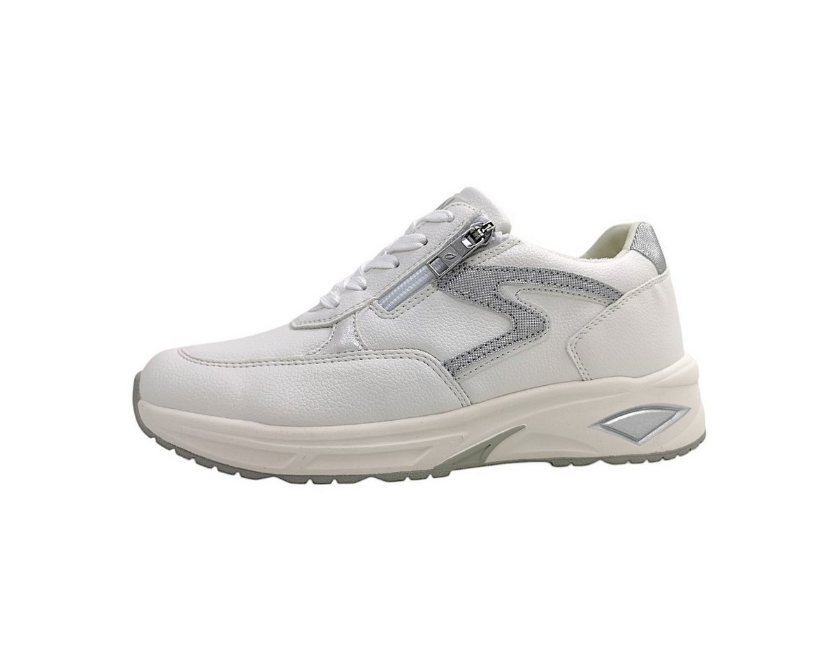 Waldläufer sportlicher Schnürer Schnürschuh (weiß)