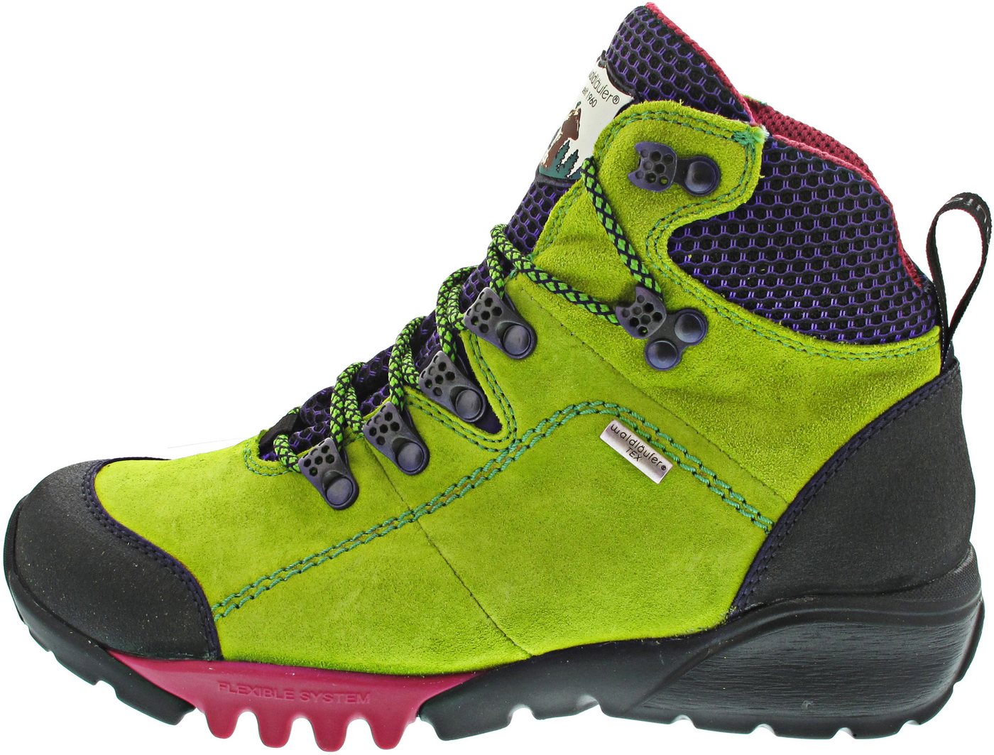 Waldläufer Stiefelette (grün/lila)