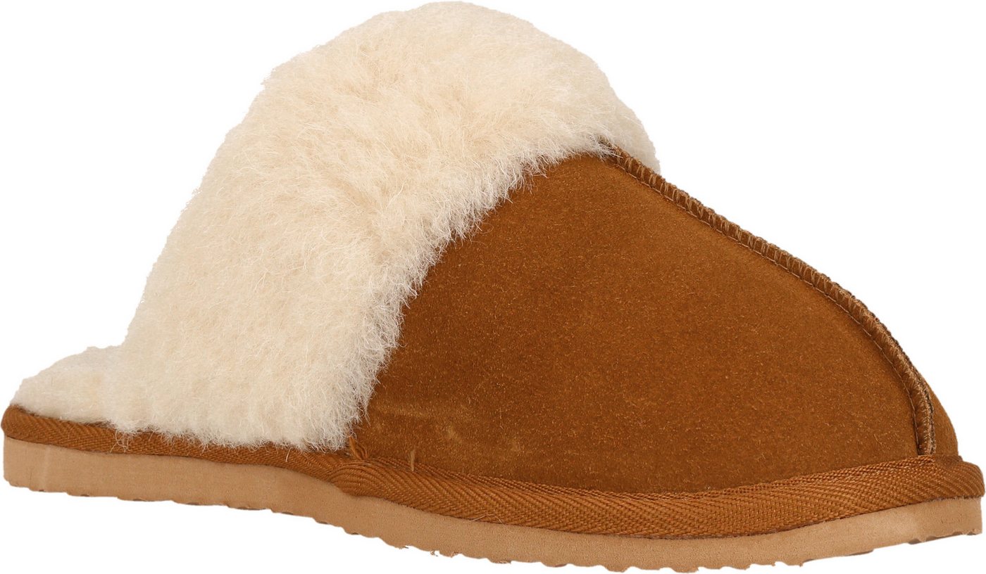 WHISTLER Carini W Leather Warm Slipper Hausschuh Pantoffel,Clog,Mule,Flats mit Fellkragen