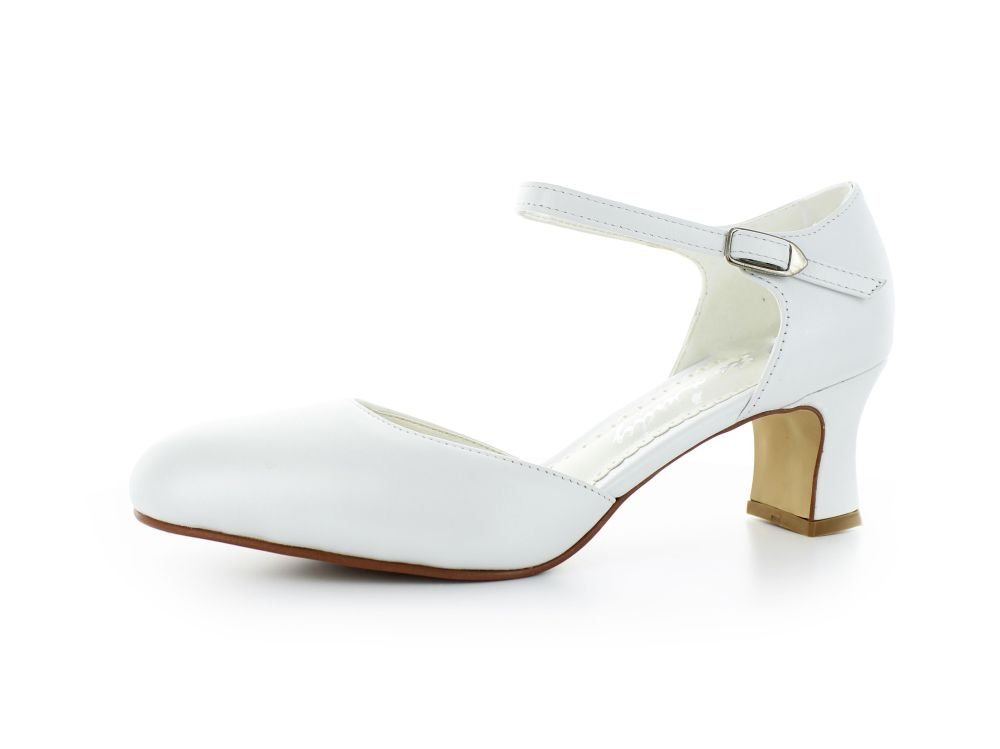 White Lady 143 bequeme Leder Brautschuhe Slingpumps