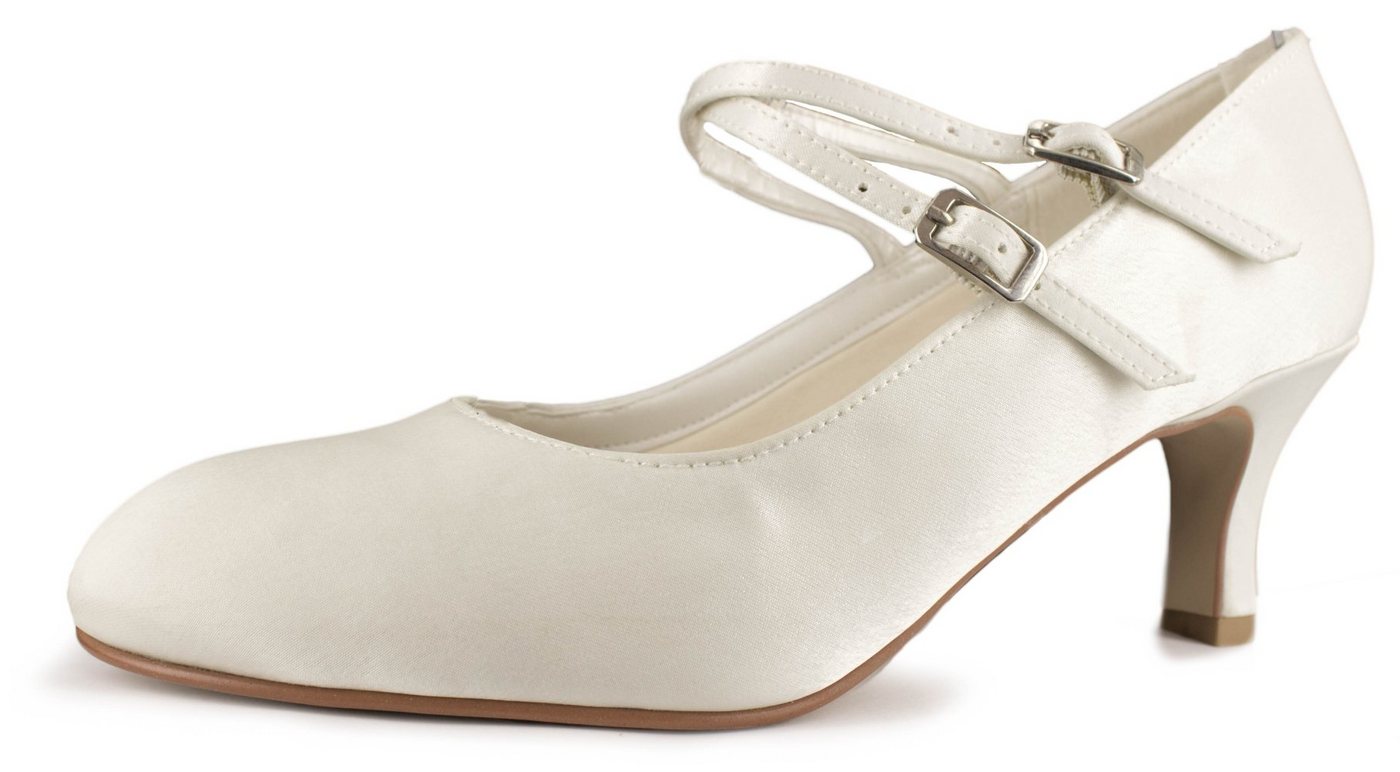 White Lady 251 bequeme Spangenpumps aus Satin Spangenpumps (elfenbein)