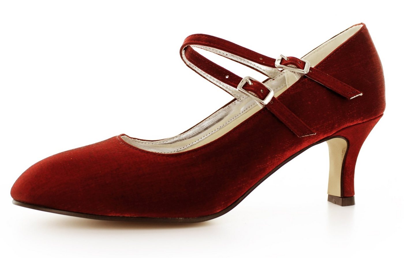 White Lady 251 bequeme Spangenpumps aus Satin Spangenpumps (rubin)